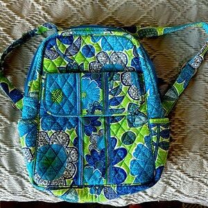 Vera Bradley small backpack 9” wide by 13” height 4” deep in Daisy Doodle